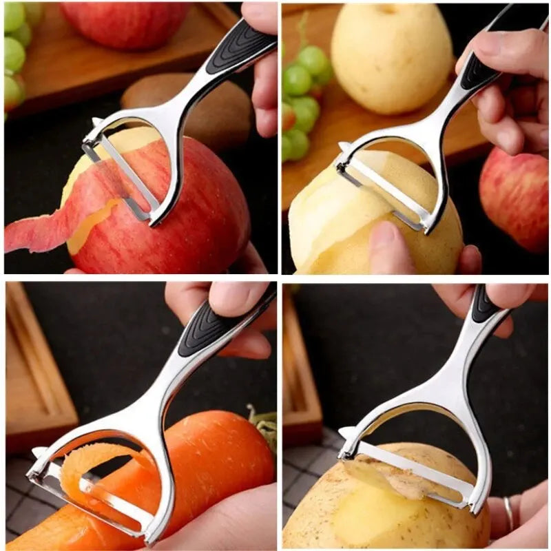 Stainless Steel Potato & Carrot Peeler – Multi-Function Vegetable Peeler & Grater with Ergonomic Handle – Perfect for Fast, Easy Peeling