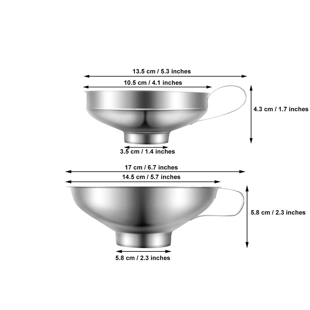 Stainless Steel Wide Mouth Canning Funnel – Metal Jar Funnel for Filling Mason Jars – Great for Jams, Preserves & Dry Goods – Available in Small, Large & Set