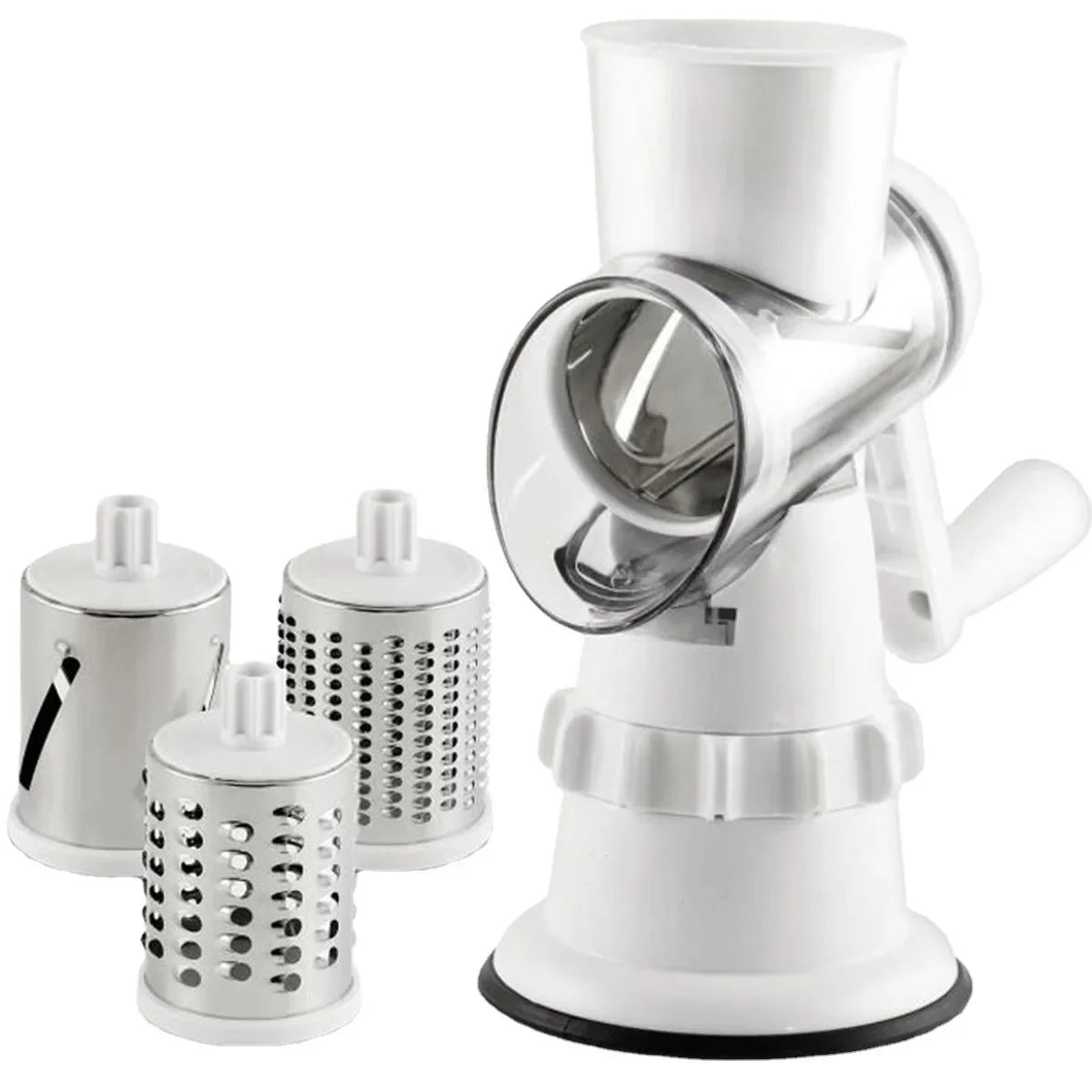 3-in-1 Rotary Vegetable Grater /Slicer with Interchangeable Blades