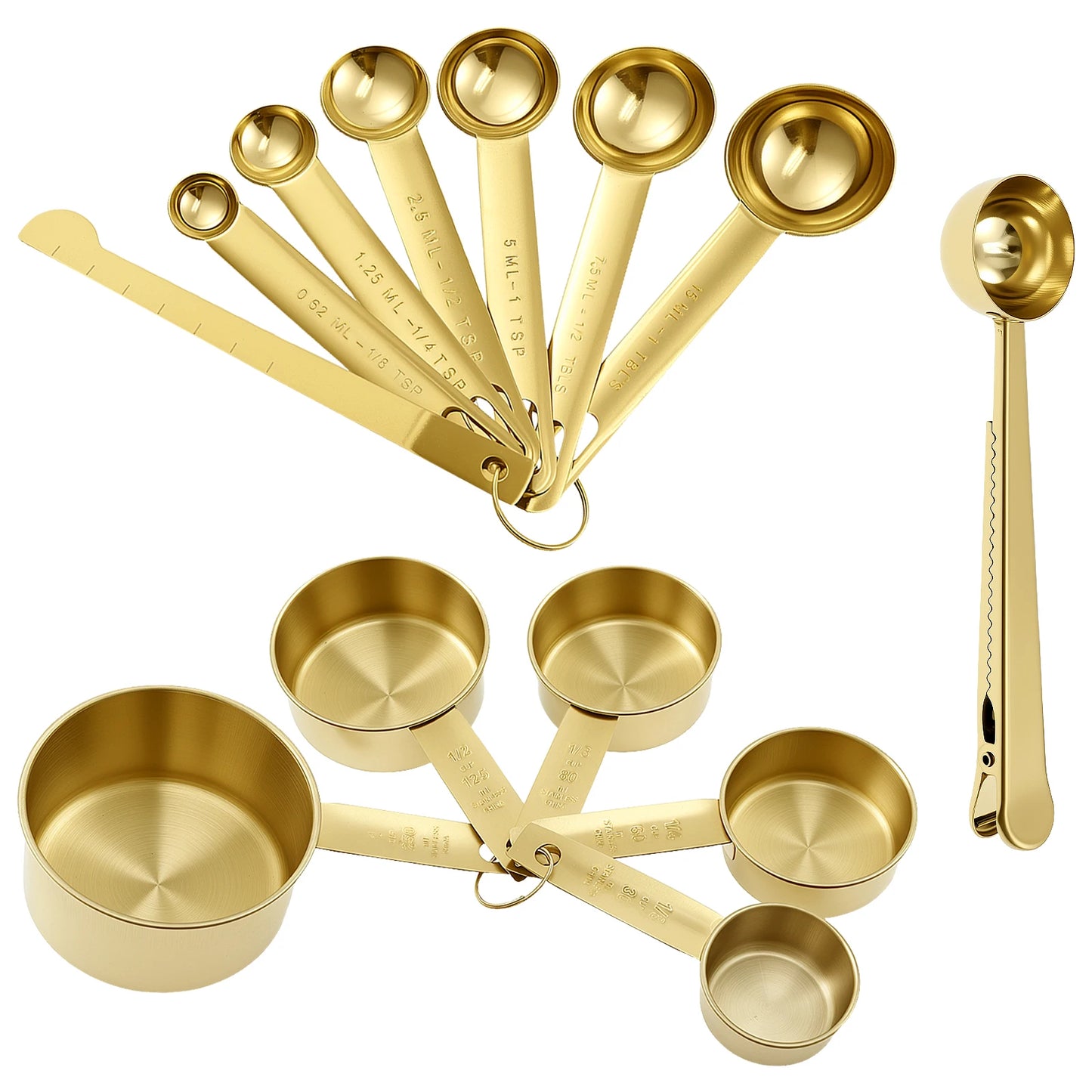 13 Piece Stainless Steel Measuring Cups And Spoons Set