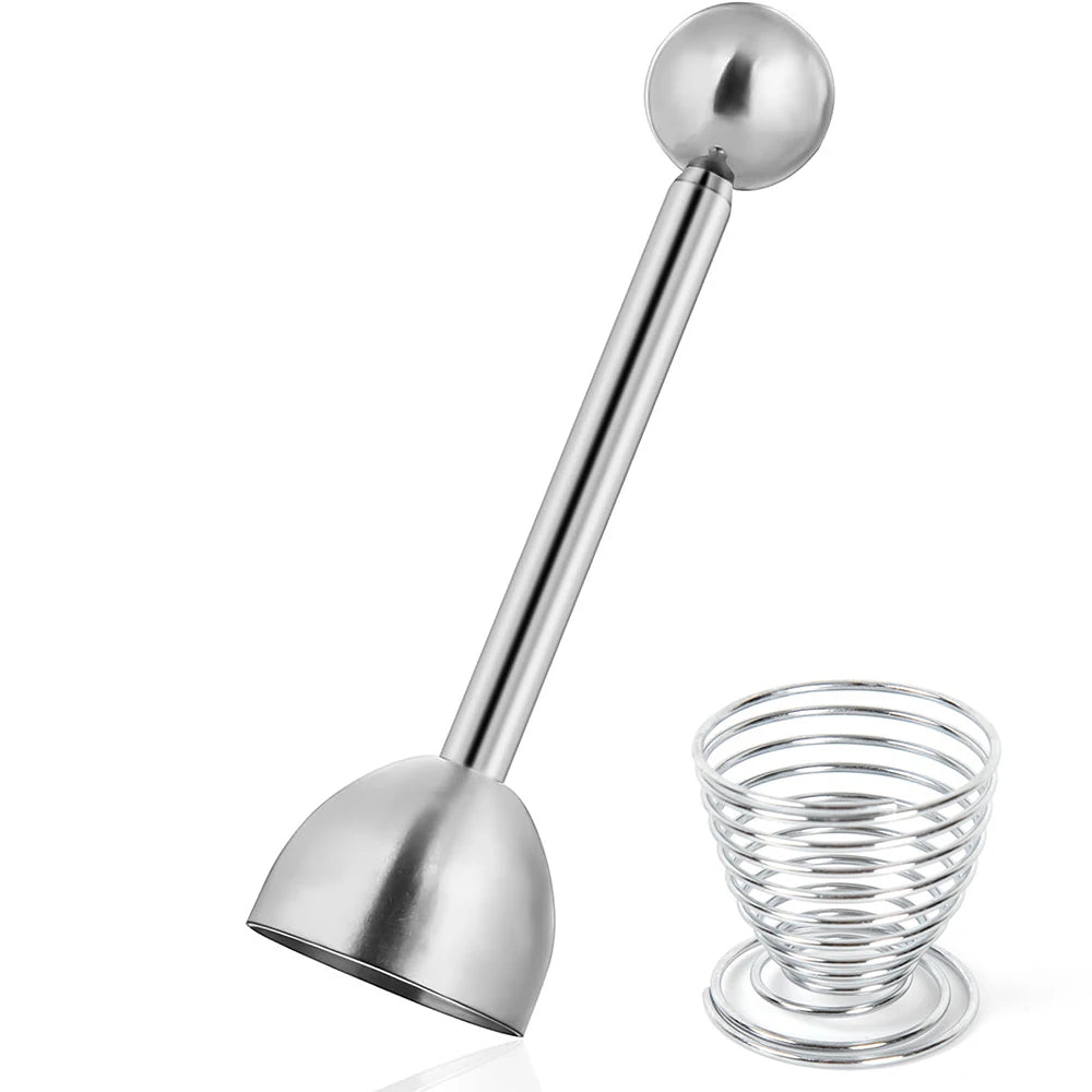 Stainless Steel Egg Topper & Cracker – Soft & Hard Boiled Egg Cutter and Opener – Great for Neatly Topping Boiled Eggs