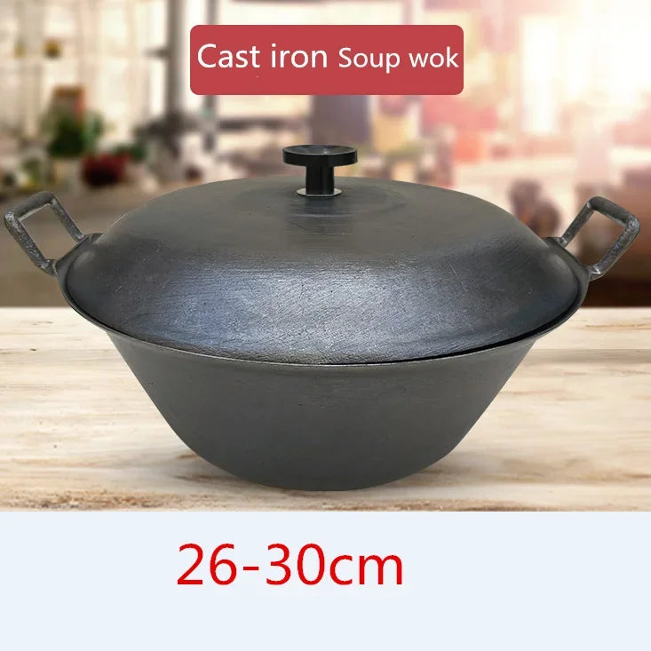 Cast Iron Wok with Lid