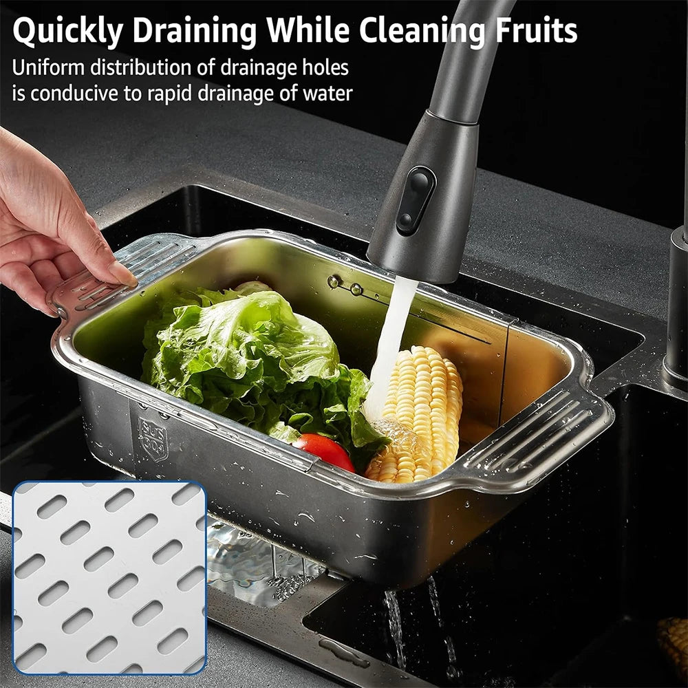 Expandable Sink Colander & Dish Drying Rack
