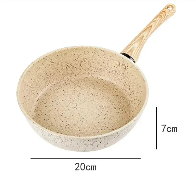 Maifan Stone Ceramic Thick-Bottom Non-Stick Deep Frying Pan – Ideal Skillet for Eggs, Pancakes, Omelettes, Sautéing, Sauces, Searing, Stir-Fry & One-Pan Meals – Compatible with Induction & Gas Stoves 20cm
