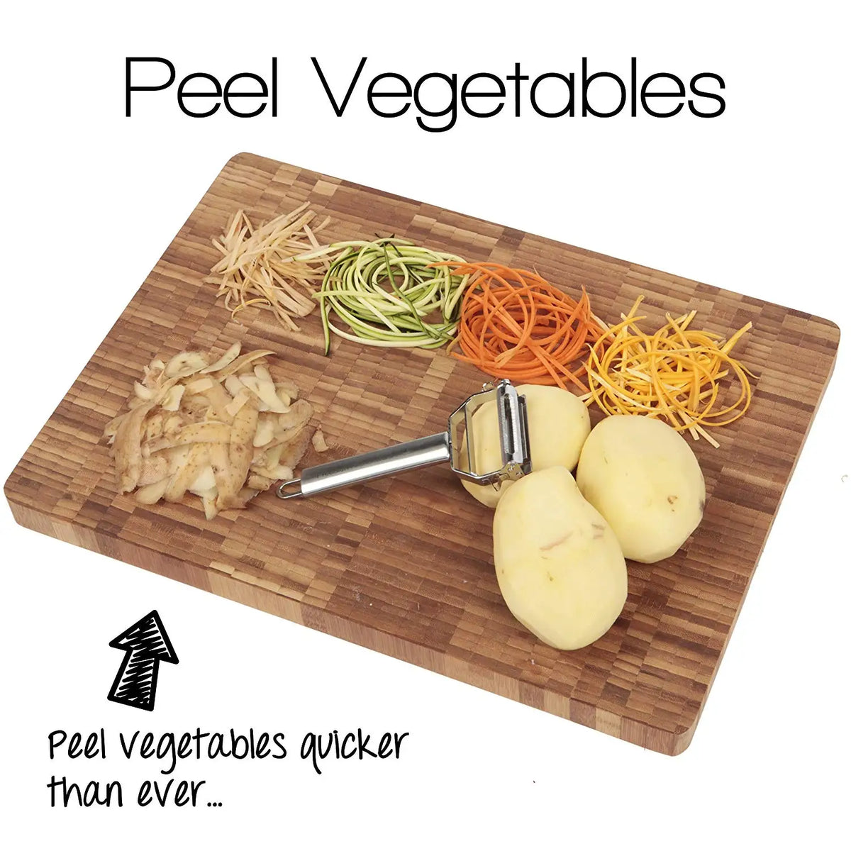 Multi-Function Stainless Steel Julienne Peeler – Vegetable Shredder & Carrot Peeler – Ideal for Carrots, Cucumbers & Potatoes