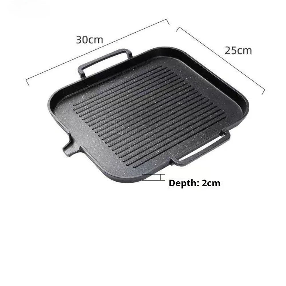 Smokeless Nonstick Griddle Pan – Suitable for Indoor & Outdoor Cooking, Great for Grilling Steak, BBQ, and Everyday Cooking