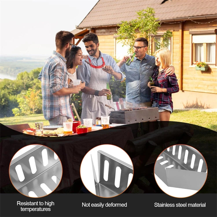 Stainless Steel Charcoal Basket – BBQ Charcoal Holder & Container Tray – Great for Indirect Grilling & Smoking on Kettle Barbecues