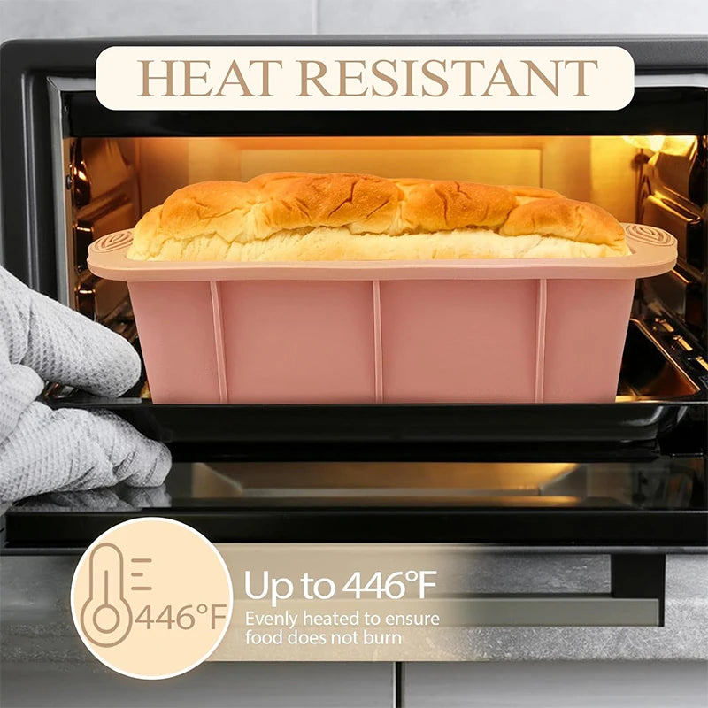 Non-Stick Silicone Loaf Pan – Easy Release Bread Mould & Baking Tin – Perfect for Bread, Meatloaf, Banana Bread & Cakes – Available in Grey, Pink & Blue Colours