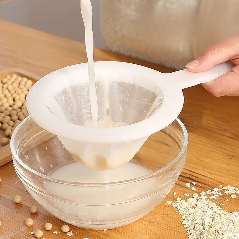 Ultra-Fine Nylon Mesh Strainer Spoon – Washable Filter Sieve for Soy Milk, Juice, Coffee & Tea – Best for Smooth, Pulp-Free Drinks – Available in 100, 200 & 400 Mesh