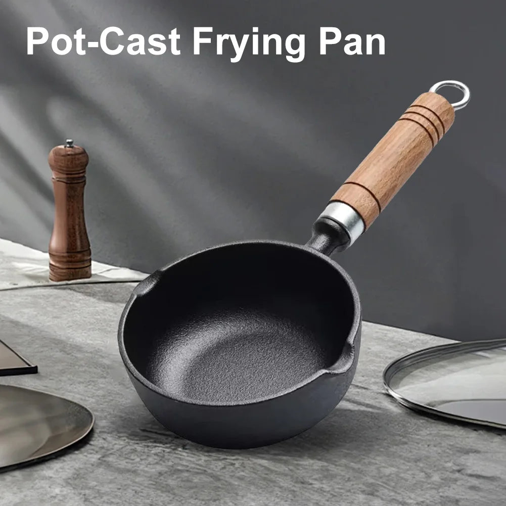 Mini Cast Iron Egg Pan with Pour Spout – Small Non-Stick Milk Pan & Butter Melting Pot – Great for Eggs, Sauces & Baby Food – Available in 11cm & 13cm