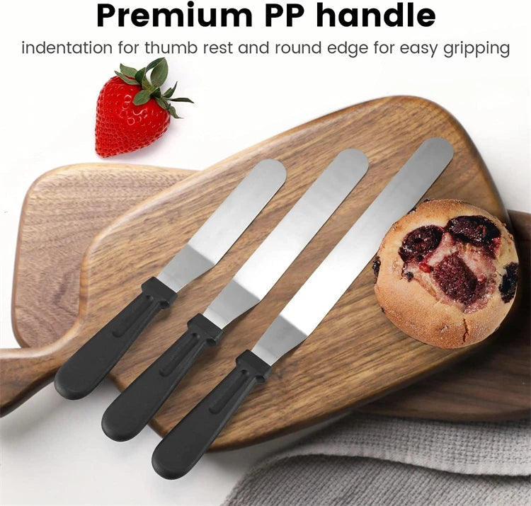 Stainless Steel Offset Icing Spatula – Cake Decorating & Frosting Palette Knife – Ideal for Smoothing Buttercream & Spreading Icing – Available in 6 Inch, 8 Inch & 10 Inch
