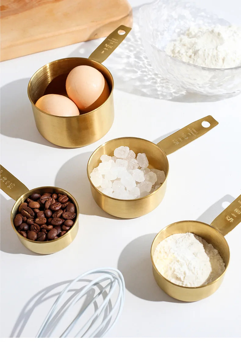 4-Piece Stainless Steel Measuring Cup & Spoon Set