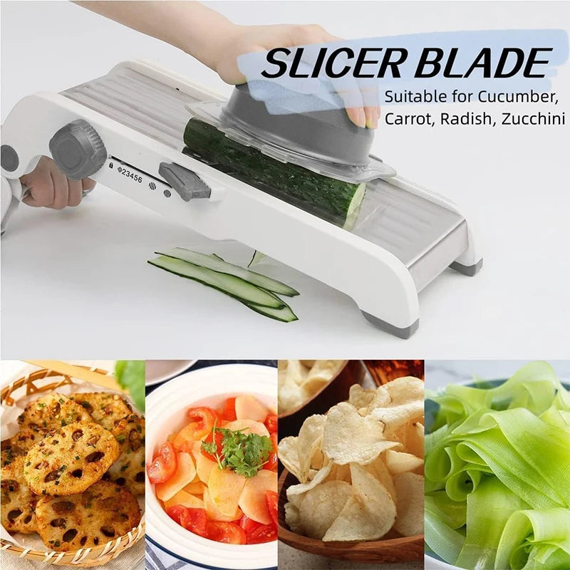 18 in 1 Adjustable Mandoline Vegetable Slicer – Stainless Steel Julienne Slicer & Dicer – Great for Potatoes, Onions, Carrots & Salads