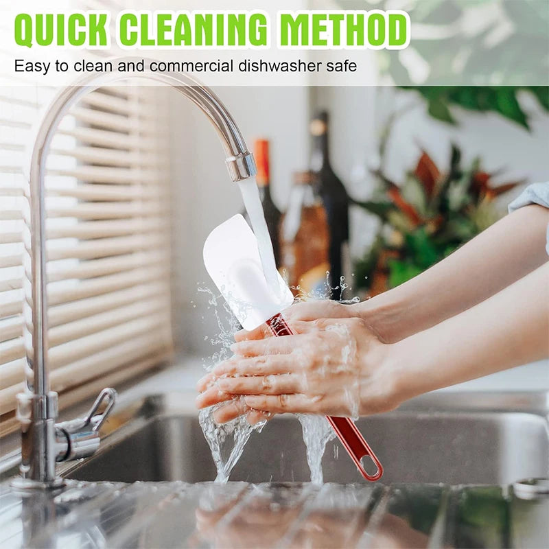 Heat Resistant Silicone Rubber Spatula – Non-Stick High Temperature Scraper – Ideal for Baking, Stirring & Scraping Bowls Clean
