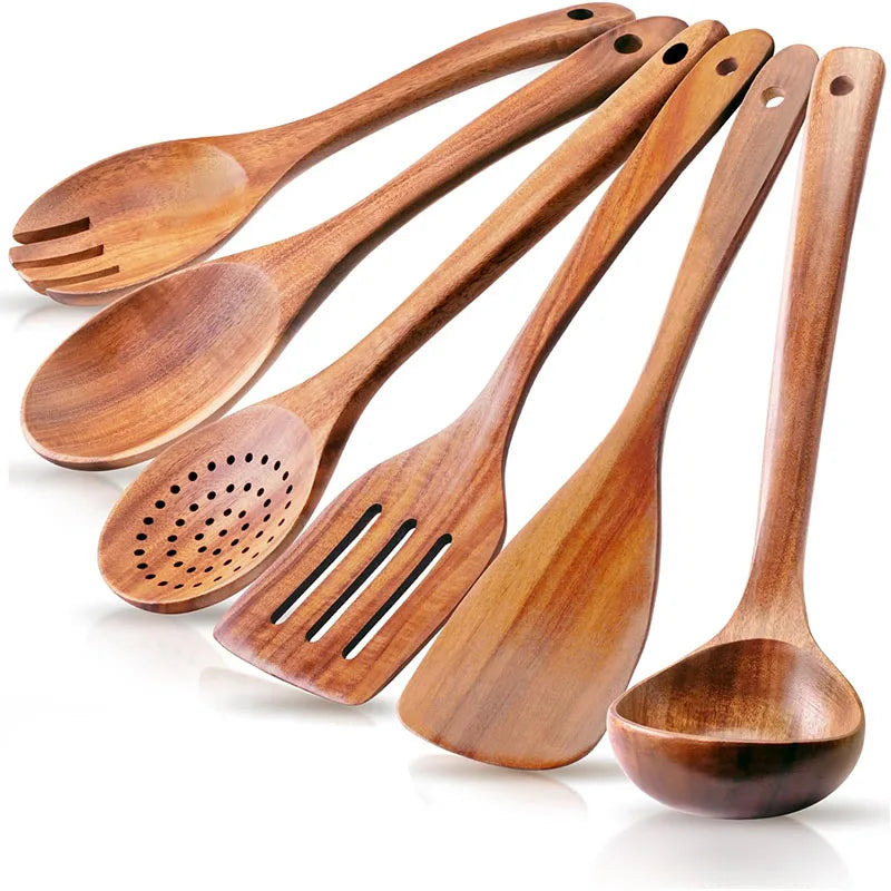 Acacia Wood Kitchen Utensil Set 6 Pieces