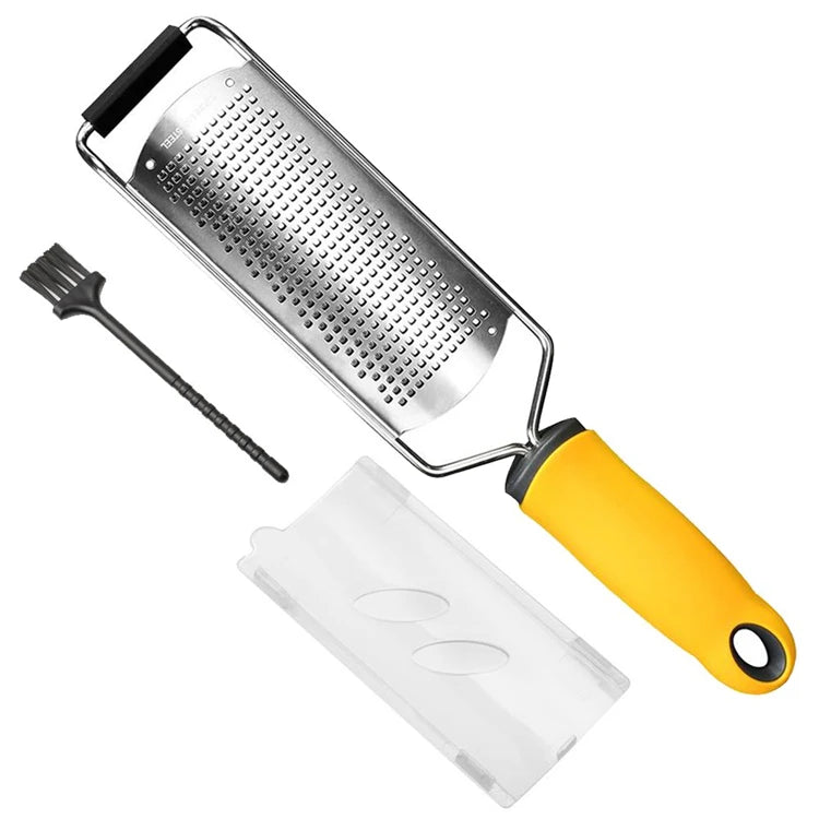 Stainless Steel Lemon Zester & Cheese Grater – Handheld Citrus Zester for Garlic, Ginger & Chocolate – Best for Zesting & Fine Grating – Available in Black, Red & Yellow Colours