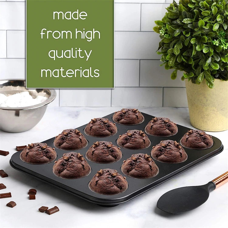 12-Cup Carbon Steel Muffin Tray
