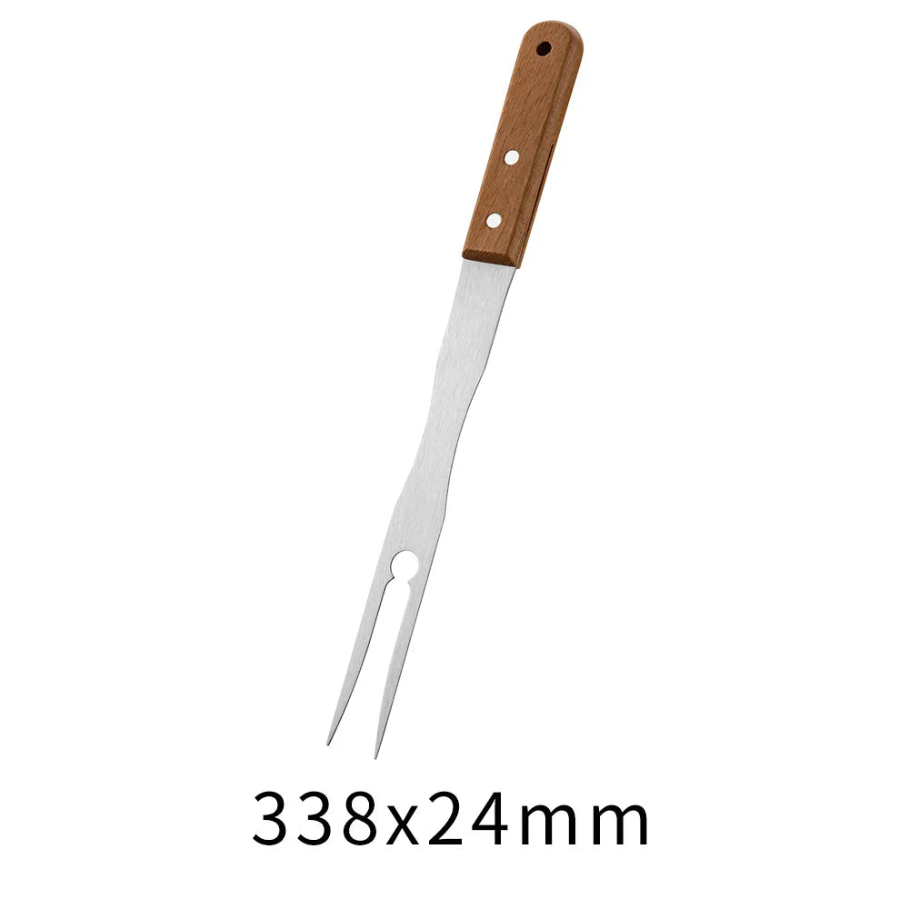 Stainless Steel Griddle Spatula Carving Fork Meat Turning Fork