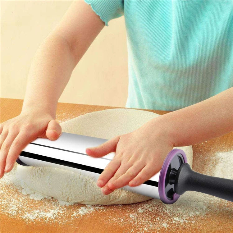 Stainless Steel Rolling Pin with Silicone Baking Mat