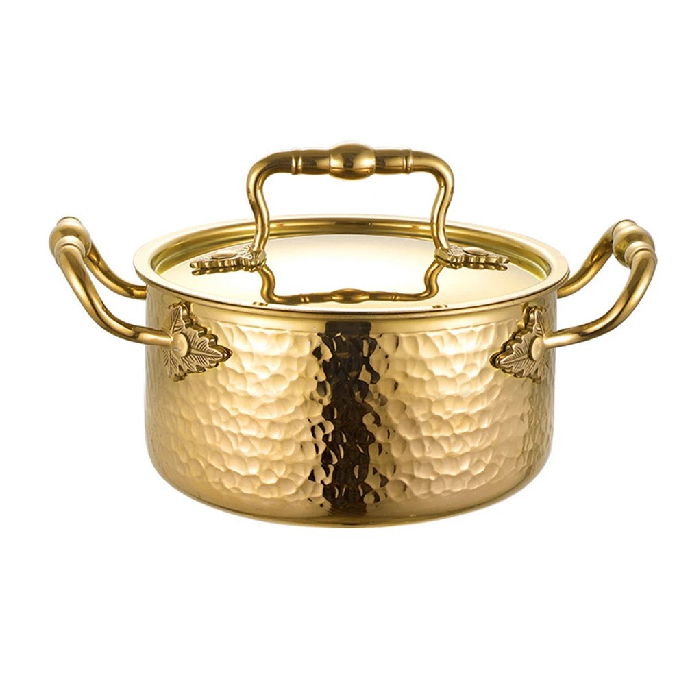 Stainless Steel Pot with Lid gold 1-2L