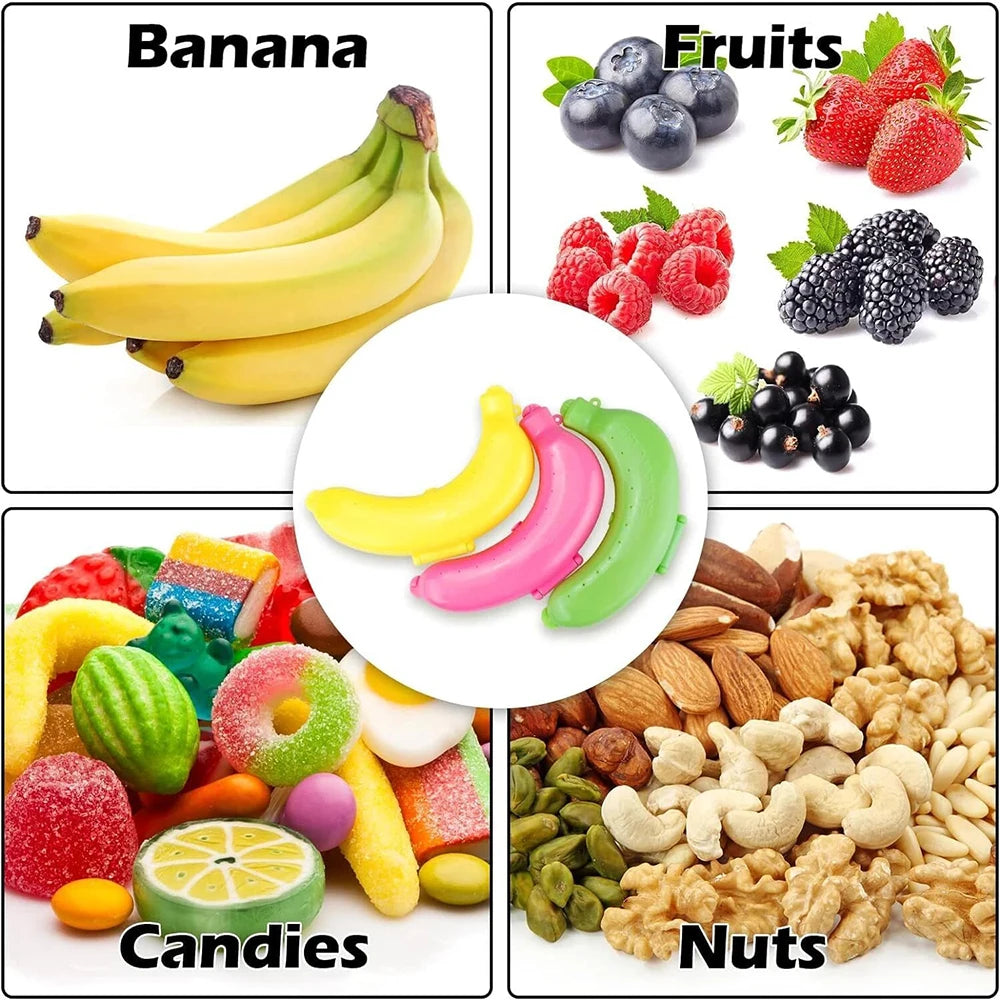 Portable Plastic Banana Case – BPA-Free Banana Holder & Keeper – Perfect for Lunch Boxes, Picnics, Hiking & Travel