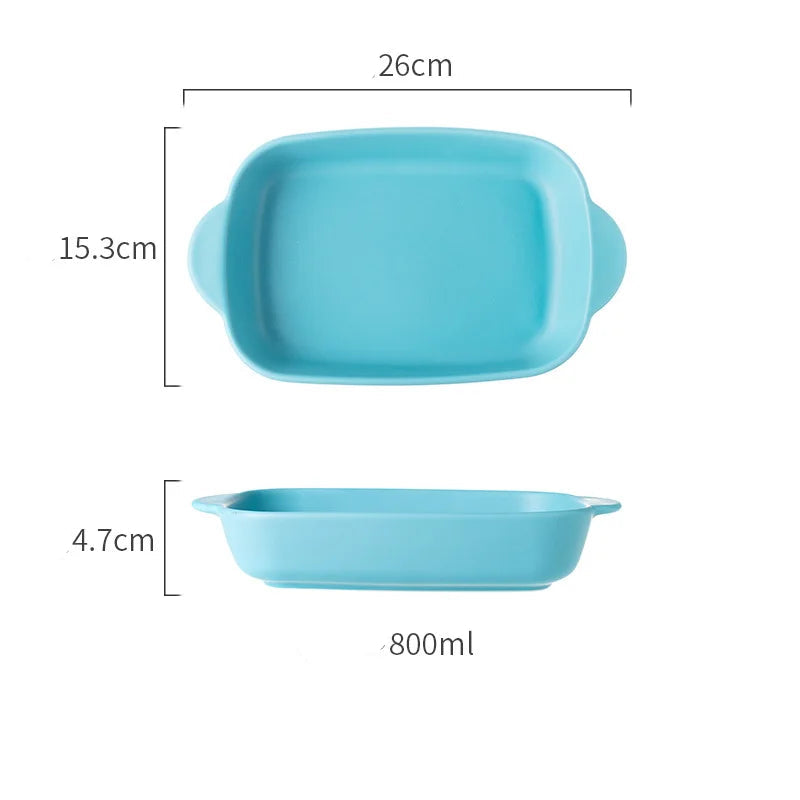 Ceramic Baking Dish — Oven-Safe Au Gratin Dish B-G-Large — Green