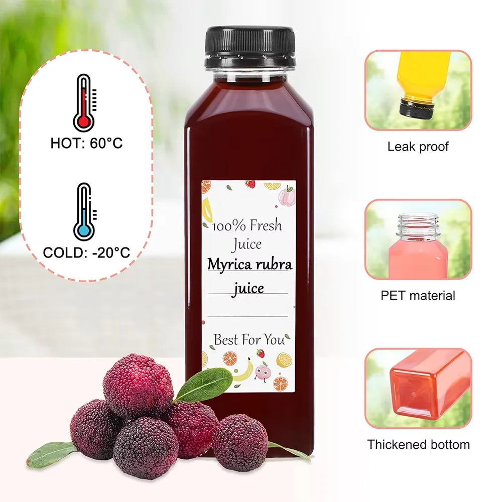 500ml Reusable Plastic Juice Bottles with Tamper-Proof Caps – Clear Drink Containers – Best for Fresh Juice, Smoothies & Picnics – Available in 6 Pieces, 12 Pieces & 18 Pieces