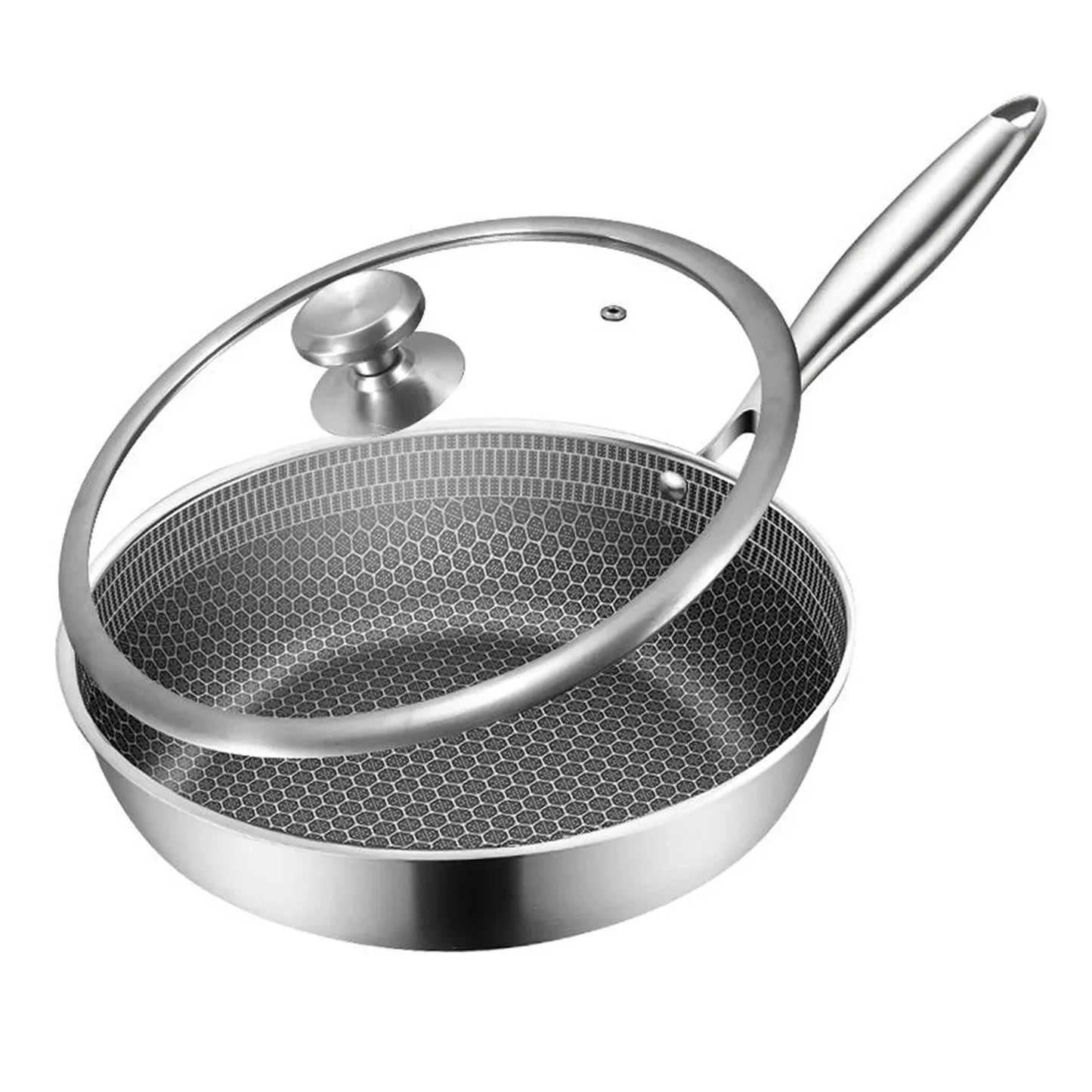 Stainless Steel Honeycomb Frying Pan stainless steel