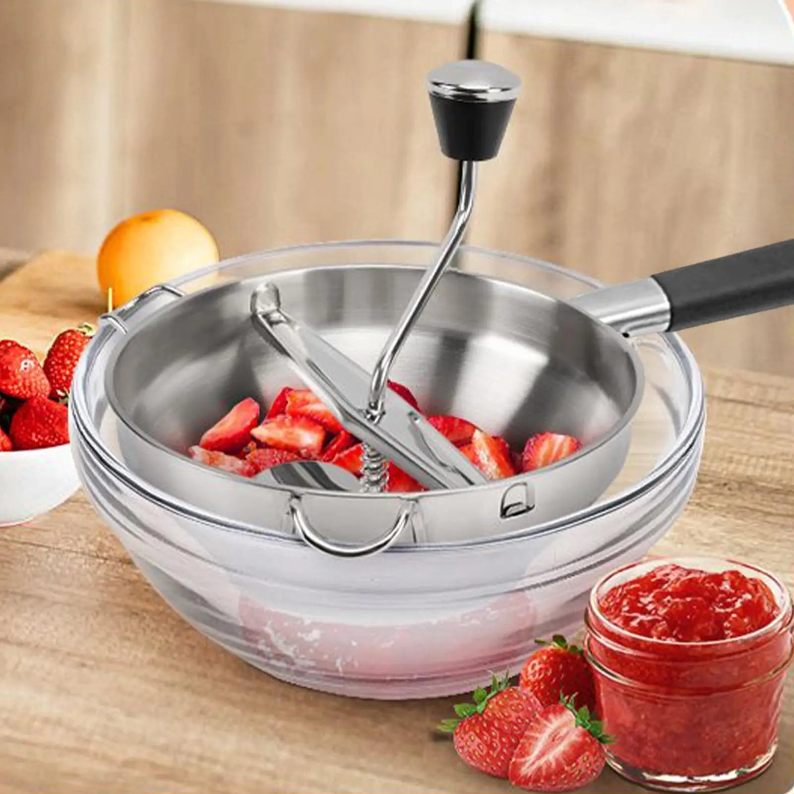 Stainless Steel Food Mill with Crank Handle