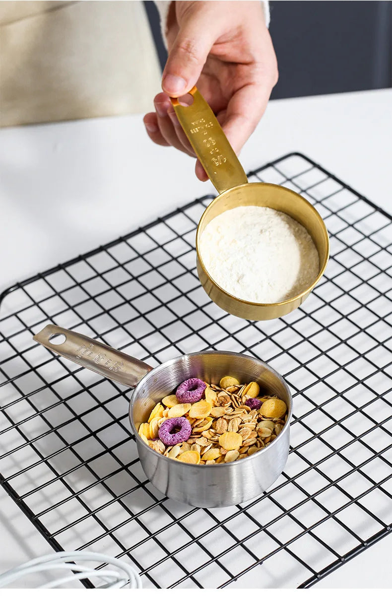 4-Piece Stainless Steel Measuring Cup & Spoon Set