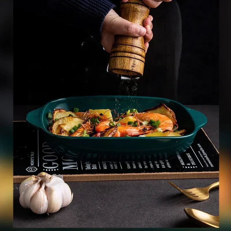 Ceramic Baking Dish — Oven-Safe Au Gratin Dish