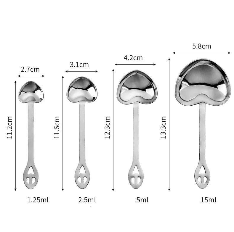4-Piece Stainless Steel Measuring Cup & Spoon Set