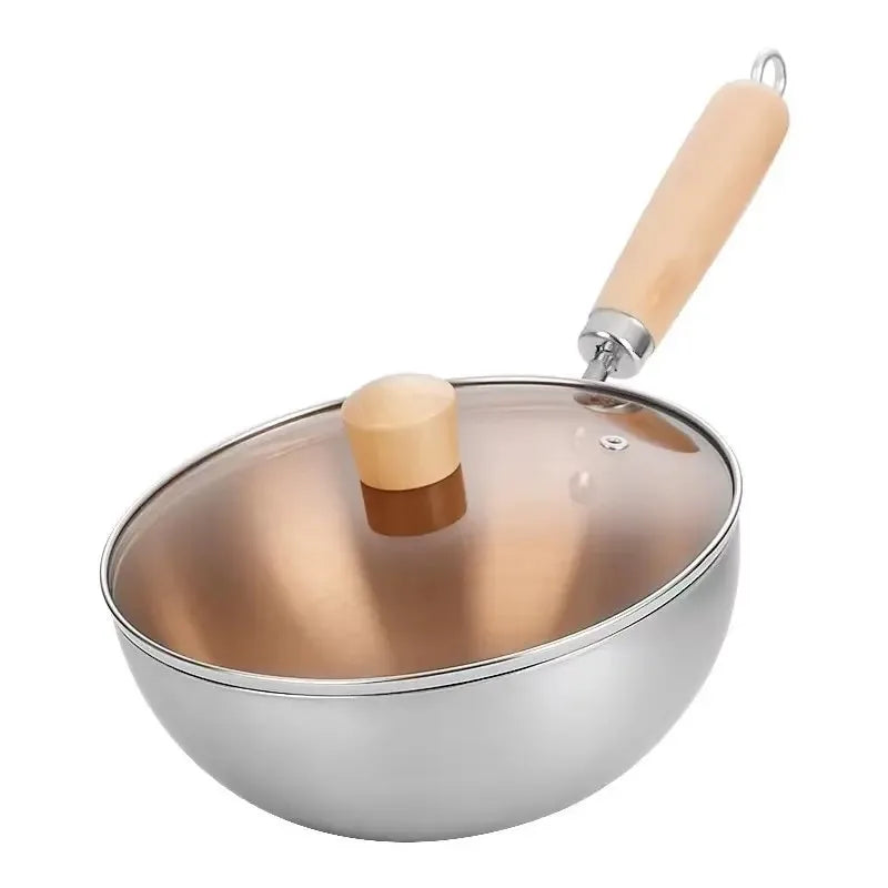 Stainless Steel Cooking Pot & Skillet – Non-Stick Small Pan for Frying, Searing, Boiling Soups, Stir-Fry & Daily Cooking – Available in 20cm with or without Lid – Gas & Induction Compatible