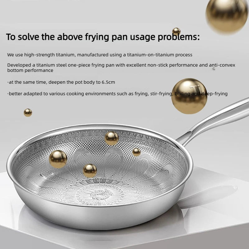 Pure Titanium Hammered Frying Pan 28cm