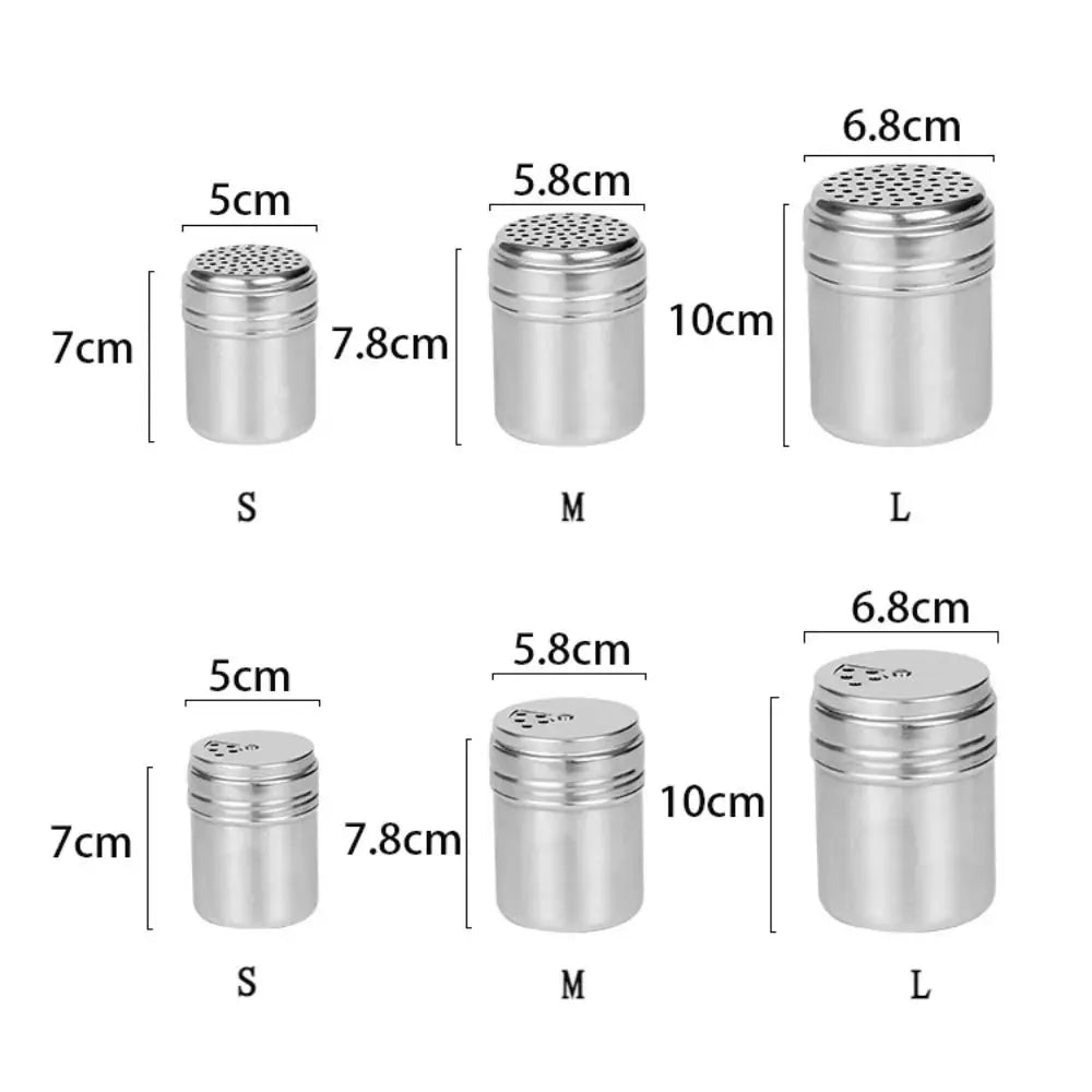 Stainless Steel Salt & Pepper Shaker with Rotating Lid – Seasoning Jar & Spice Dispenser – Great for Salt, Sugar, Pepper & Spices – Available in Small, Medium & Large