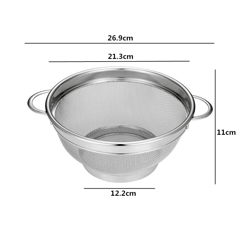 304 Stainless Steel Colander with Handles – Pasta Strainer Bowl – Ideal for Draining Pasta, Spaghetti, Vegetables & Fruit – Available in Small, Medium & Large