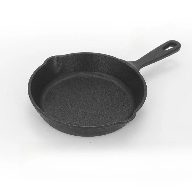 Pre-Seasoned Round Cast Iron Pan black 20cm