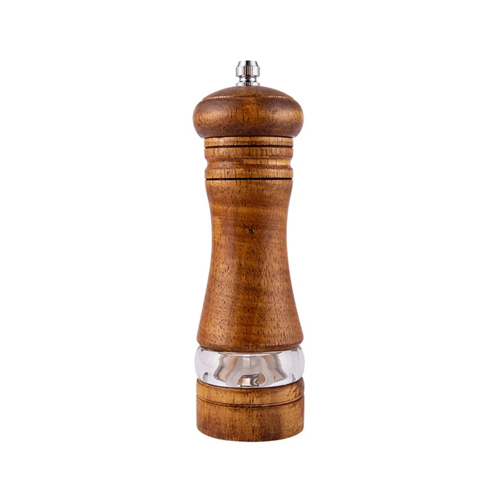 Classic Oak Wood Salt & Pepper Mill Set – Adjustable Manual Pepper Grinder & Salt Grinder with Ceramic Core – Best for the Kitchen & Dining Table Style 1