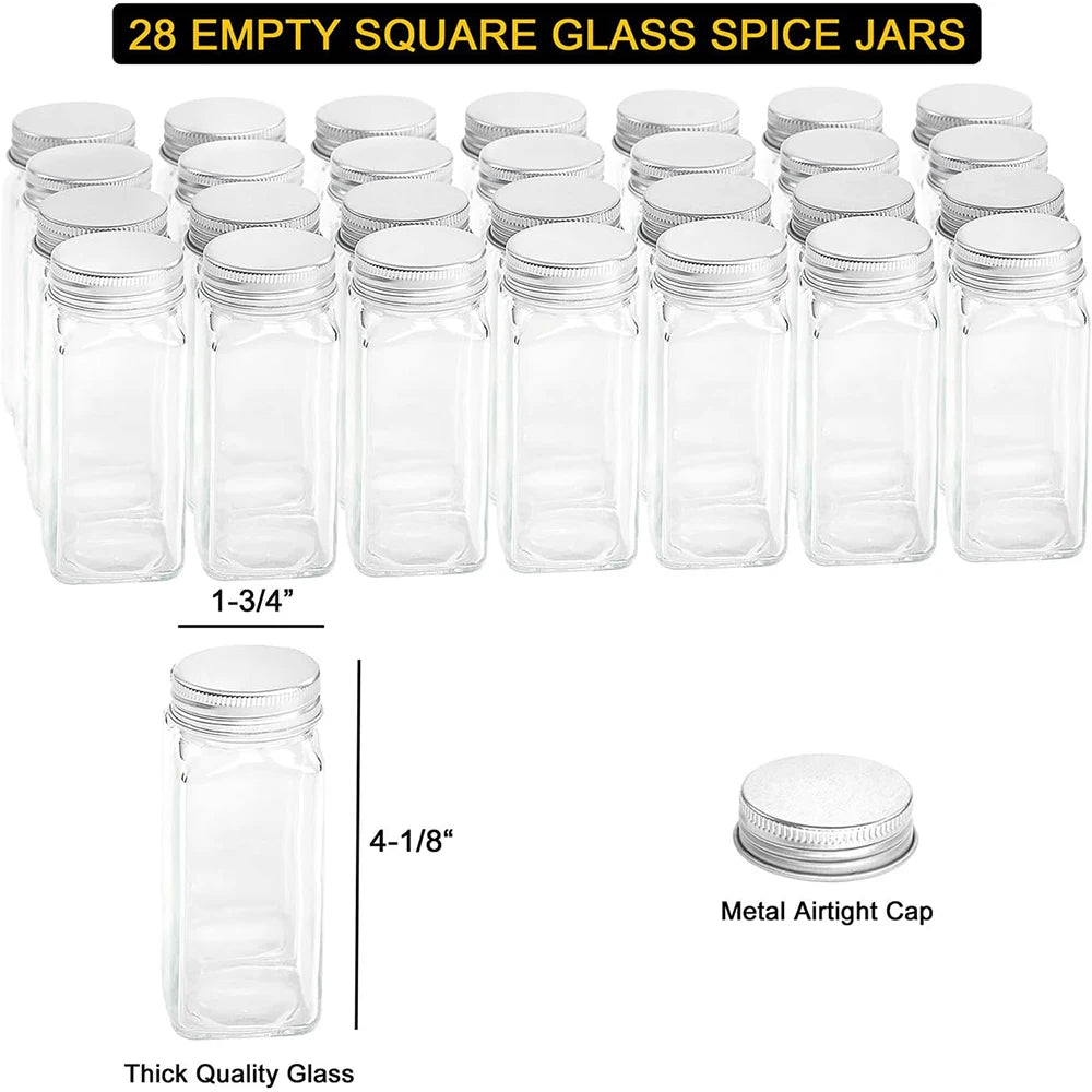 4 Tier Metal Spice Rack Organiser Set – Countertop & Cabinet Seasoning Organiser – Best for Spice Jars & Seasonings – Available as Rack Only or with Spice Jars
