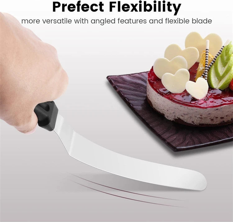 Stainless Steel Offset Icing Spatula – Cake Decorating & Frosting Palette Knife – Ideal for Smoothing Buttercream & Spreading Icing – Available in 6 Inch, 8 Inch & 10 Inch