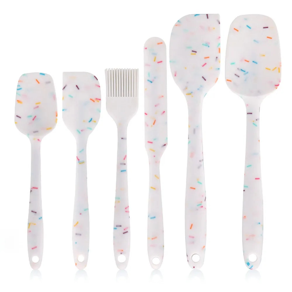 6-Piece Silicone Spatula Set – Food-Grade, Heat Resistant , Non-Scratch, Dishwasher Safe, Great for Baking, Cooking, and Everyday Kitchen Use