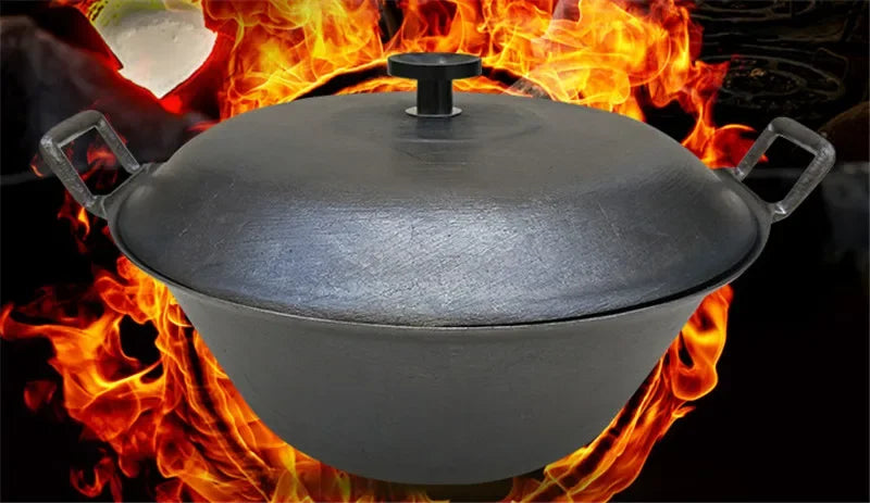 Cast Iron Wok with Lid