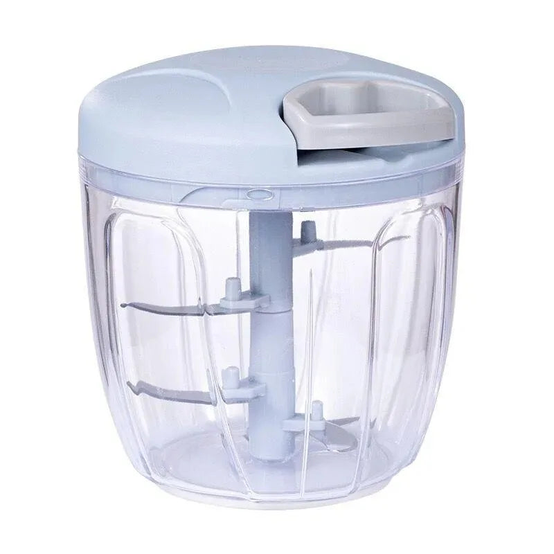 Hand-Pull Meat Mincer & Onion Chopper – Rotating Blade Garlic Crusher & Vegetable Cutter – Perfect for Mince, Salsa & Herbs – Available in 500ml & 900ml