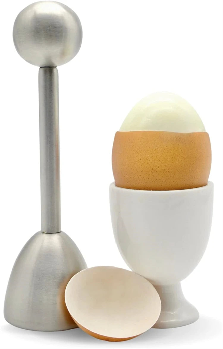 Stainless Steel Egg Topper & Cracker – Soft & Hard Boiled Egg Cutter and Opener – Great for Neatly Topping Boiled Eggs