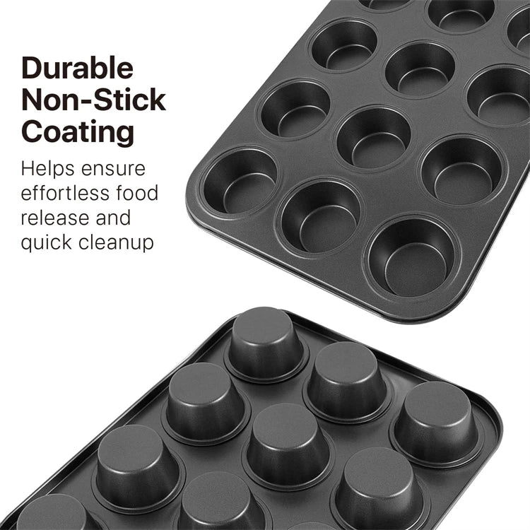 12-Cup Carbon Steel Muffin Tray
