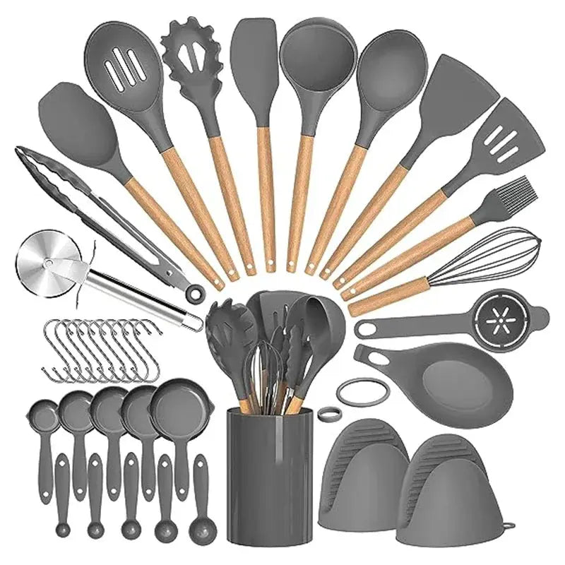 36-Piece Silicone Kitchen Utensils Set with Holder