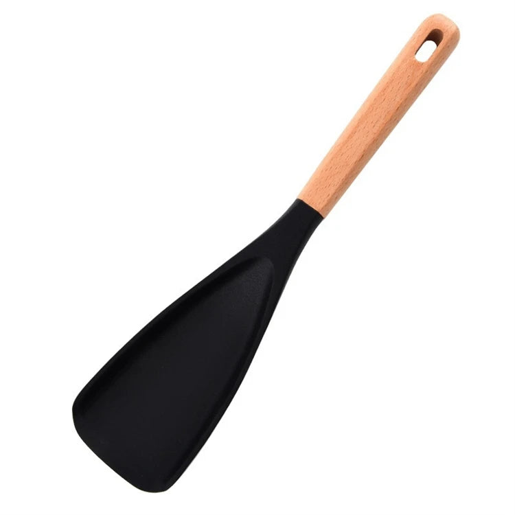 Silicone Cooking Spoon with Wooden Handle – Multi-Function Spatula Spoon for Nonstick Cookware – Great for Mixing, Stirring & Serving