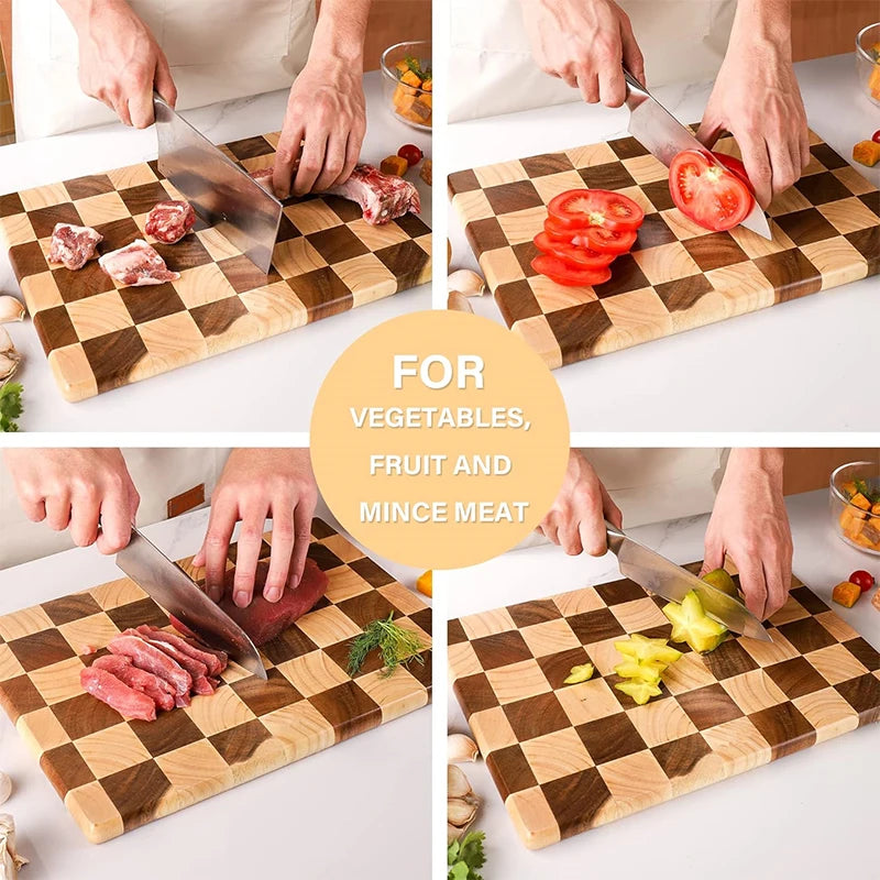 Rubber wood End Grain Cutting Board