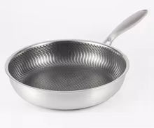 Honeycomb Grain Stainless Steel Frying Pan – Ideal for Stir-Fry, Steak, Frying & Daily Cooking Compatible with Gas and Induction Stoves, Available in 26 cm and 28cm