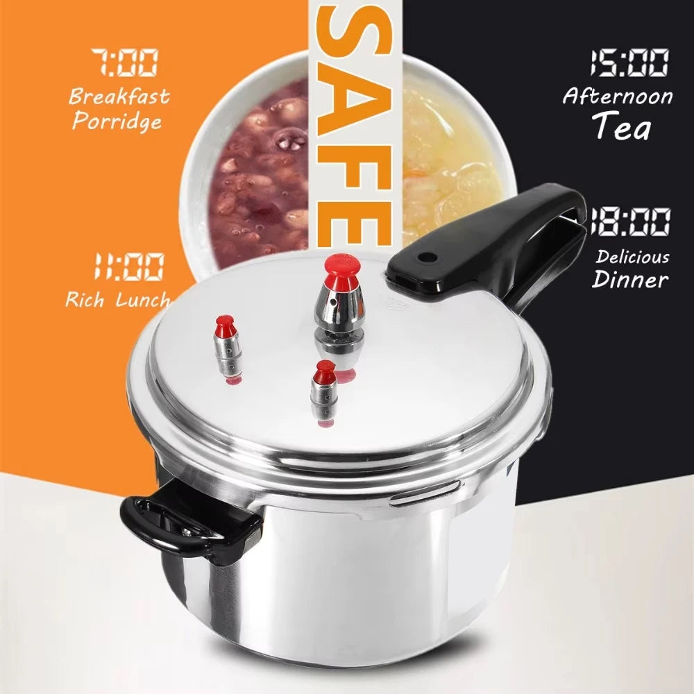 Stainless Steel Pressure Cooker with Steamer Insert – 7L Family Size 304 Pressure Cooker with Triple Safety Valves – Best for Stews, Pulses & Fast Family Meals (24cm)
